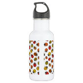 Kleurrijke ladybugs op wit waterfles (Achterkant)