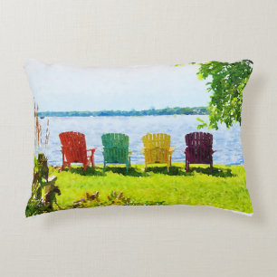 Kleurrijke Lakeside Adirondack Stoelen Accent Kuss Kussen