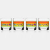 Kleurrijke Lamassu Drinkware Set Whisky Glas (Achterkant)