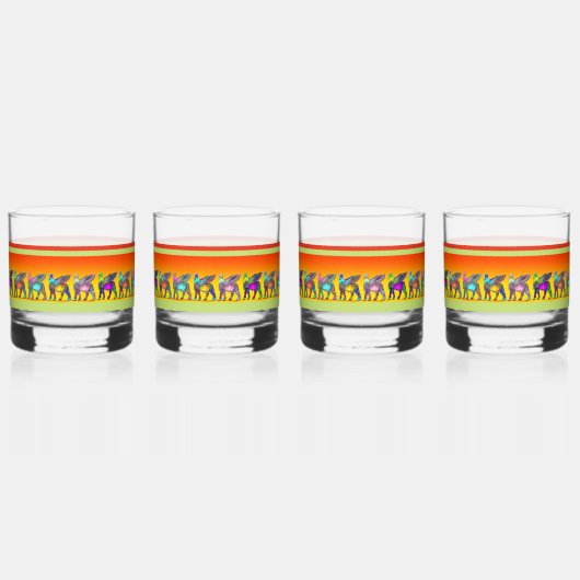 Kleurrijke Lamassu Drinkware Set Whisky Glas (Voorkant)