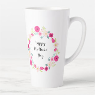 Kleurrijke Landelijke Bloemenkrans Latte Mok
