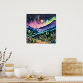 Kleurrijke Landscape Waterverf Wall Poster (Keuken)