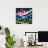 Kleurrijke Landscape Waterverf Wall Poster (Thuiskantoor)