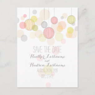Kleurrijke Lantaarns Garden Wedding Save the Date Aankondigingskaart