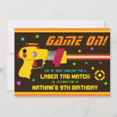Kleurrijke Laser Tag Kinderverjaardagsfeest Uitnod Kaart (Voorkant)