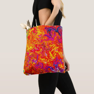 Kleurrijke Lava Kleuren Abstract Ontwerp Draagtas