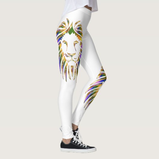 Kleurrijke Leeuw Leeuw op elke kleur Leggings (Rechts)