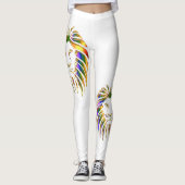 Kleurrijke Leeuw Leeuw op elke kleur Leggings (Voorkant)