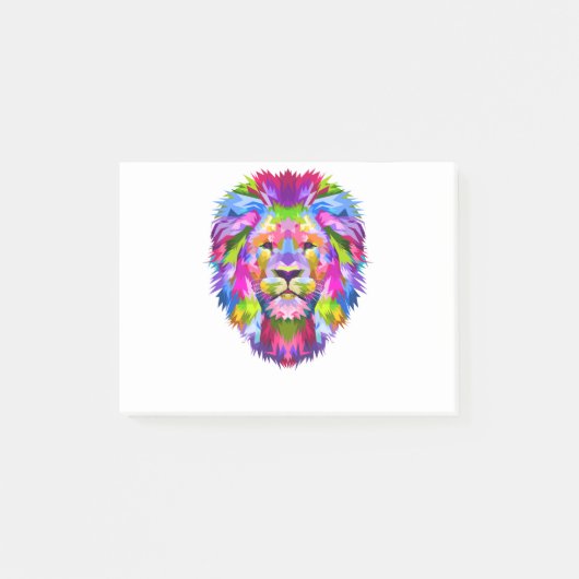 Kleurrijke leeuw post-it® notes (Voorkant)