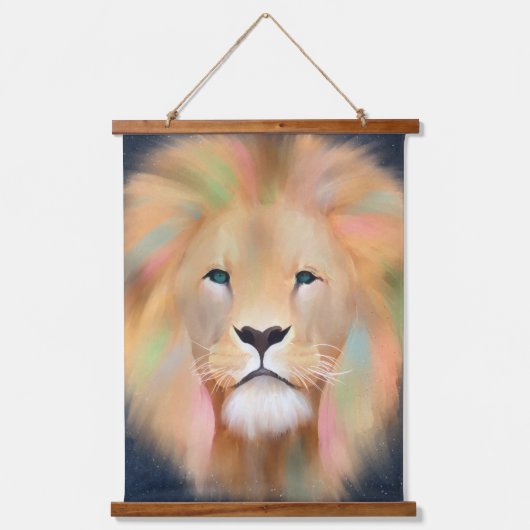 Kleurrijke leeuwenkwekerkunst hangend wandkleed (Voorkant)