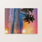 Kleurrijke Legpuzzel Waterverf Beach Sunset (Horizontaal)