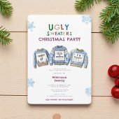 Kleurrijke Lelijke Kersttrui Party Uitnodiging