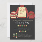 Kleurrijke lelijke trui kerstfeest uitnodiging (Voorkant)