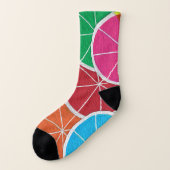 Kleurrijke Lemon Slice Cut All-Over-Print Sokken (Links - buitenkant)