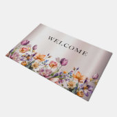 Kleurrijke lente bloemen deurmat (Schuin)