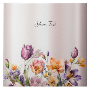 Kleurrijke Lente Bloemen Keramische Tegel Tegeltje