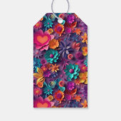 Kleurrijke lente bloemen patroon alleen voor u cadeaulabel (Achterkant)