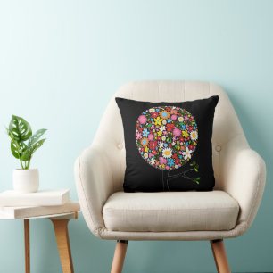 Kleurrijke Lente Bloemen Pop Boom Whimsical Chic Kussen