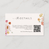 Kleurrijke Lente Bloemen QR Code Details Huwelijk Informatiekaartje (Voorkant)