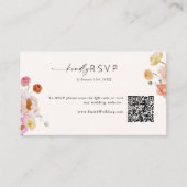 Kleurrijke lente bloemen QR Code RSVP bruiloft Informatiekaartje (Voorkant)