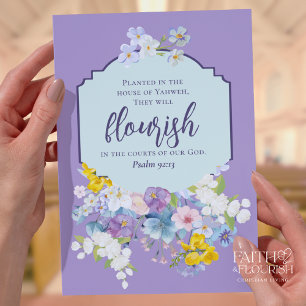 Kleurrijke lente Bloemen Schrift Kerk Bulletin