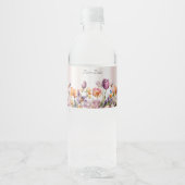 Kleurrijke lente bloemen water fles label waterfles etiket (Voorkant)