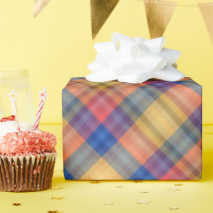 Kleurrijke lente- en zomermode show strepen cadeaupapier