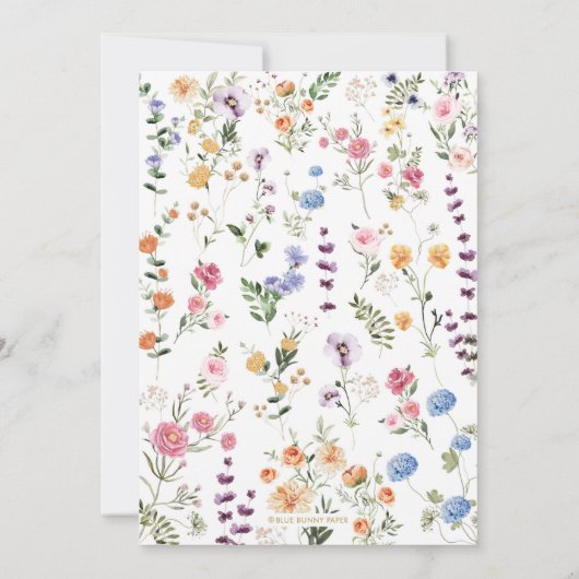 Kleurrijke Lente Tuin Bruidsfeest Kaart (Achterkant)