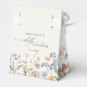 Kleurrijke lente weide met wilde bloemen Baby Sho Bedankdoosjes (Achterkant)