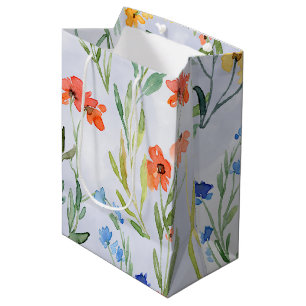 Kleurrijke lente weide met wilde bloemen medium cadeauzakje