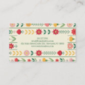 Kleurrijke lente weide tuin met wilde bloemen visitekaartje (Achterkant)