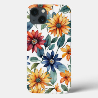 Kleurrijke lente Wildbloemen bloemmotief iPhone 13 Hoesje