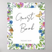 Kleurrijke Lente Wildbloemen Bruiloft Poster (Voorkant)