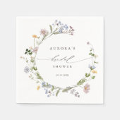 Kleurrijke lente wilde bloemen weide bruidsdouche servet (Voorkant)