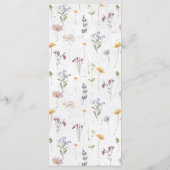 Kleurrijke Lente Wilde Bloemen Weide Bruiloft Menu (Achterkant)