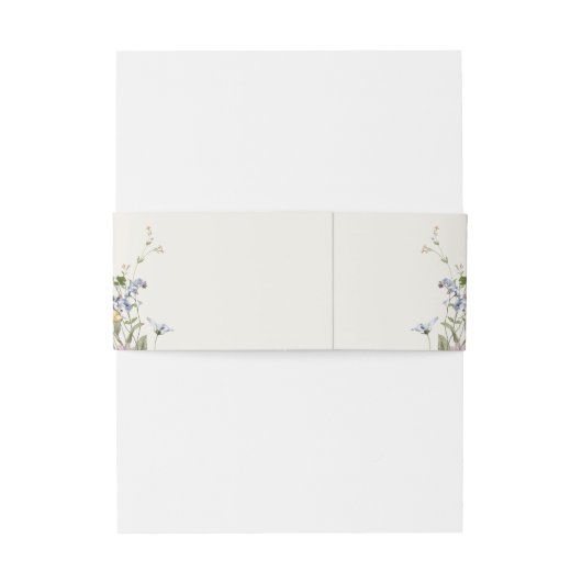 Kleurrijke Lente Wilde Bloemenweide Tuin Bruiloft Uitnodigingen Wikkel (Achterkant Voorbeeld)