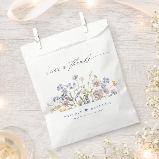 Kleurrijke lente Wildflower beemdweide Garden Wedd Bedankzakje (Geknipt)