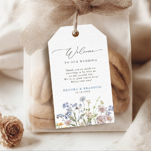 Kleurrijke lente Wildflower beemdweide Garden Wedd Cadeaulabel
