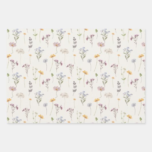 Kleurrijke lente Wildflower beemdweide Garden Wedd Inpakpapier Vel (Voorkant 2)