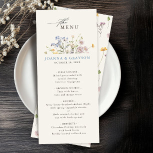 Kleurrijke lente Wildflower beemdweide Garden Wedd Menu