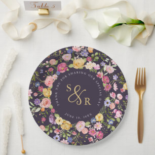 Kleurrijke lente Wildflower beemdweide Garden Wedd Papieren Bordje