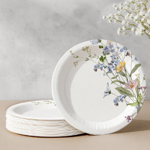 Kleurrijke lente Wildflower beemdweide Garden Wedd Papieren Bordje