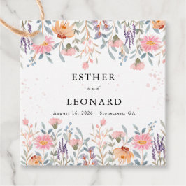 Kleurrijke lente Wildflower bruiloft Bedankjes Labels