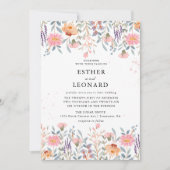 Kleurrijke lente Wildflower bruiloft Kaart (Voorkant)