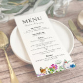 Kleurrijke lente Wildflower bruiloft Menu