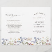 Kleurrijke lente Wildflower Meadow Bruiloft Progra (Voorkant)