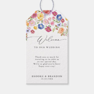 Kleurrijke lente Wildflower Meadow Garden Wedding Cadeaulabel