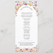 Kleurrijke lente Wildflower Meadow Garden Wedding  Programma (Achterkant)
