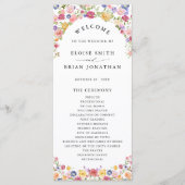 Kleurrijke lente Wildflower Meadow Garden Wedding  Programma (Voorkant)