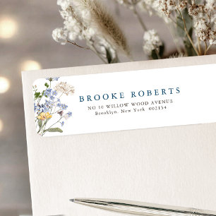 Kleurrijke lente Wildflower Meadow Tuin Adres Etiket